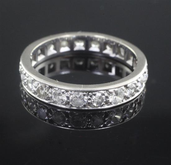 A white gold and diamond full eternity ring, size O.